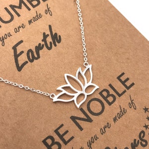 Sterling Silver Resilance, Survival, Strength and Hope Lotus Flower Pendant-Symbolic Necklace-Custom Birthstone Chain--Christmas Gift
