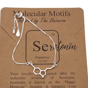 Happy Bracelet-Sterling Silver Serotonin Molecule-Lift Me Up Science Gift-Science Jewelry-Happiness Gift-Eco-Friendly Jewelry-Wrist Size 6-8