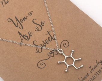 Sugar Molecule Necklace-3D Glucose Molecule Pendant-Science Gift-Boss Gift-Graduation Gift-Science Gift-Candy Lover-Christmas Gift