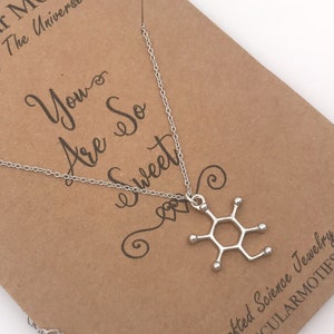 Sugar Molecule Necklace,Glucose Molecule Pendant,Science Gift,Boss Gift-Graduation Gift,Science Gift,Candy Lover,Christmas Gift