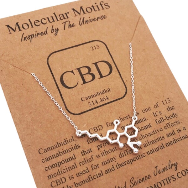 Sterling Silver CBD Molecule Necklace-Cannabidiol Pendant-Cannabis Medical Marijuana CBD-Cannabidiol-Christmas Gift-Dispensary Gift