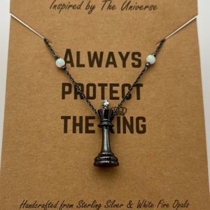 King Chess Piece Pendant Necklace, Custom Birthstone,Chess Player Gift,Unisex Jewelry,Chess Master Necklace,Handmade STEM Jewelry
