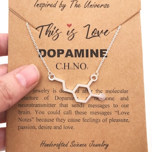 Dopamine Molecule Necklace-Handcrafted Molecule Jewelry-Love-Passion-Addiction-Psychology Gift-Anniversary Gift-Science-Christmas Gift