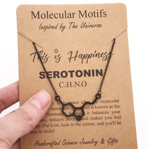 Unisex Serotonin Molecule Necklace,Psychology Gift,Science Gift,Unique Gift,Science Jewelry,Happiness Gift,Christmas Gift,Handmade