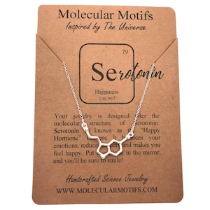 Handcrafted Serotonin Molecule Necklace-Christmas Gift-Science Gift-Unique Gift-Science Jewelry-Happiness Gift-Eco-Friendly Jewelry