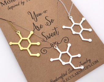 Sugar Molecule Necklace-Glucose Molecule Pendant-Science Gift-Valentine's Day Gift-Graduation Gift-Christmas Gift-Candy-Anniversary Gift