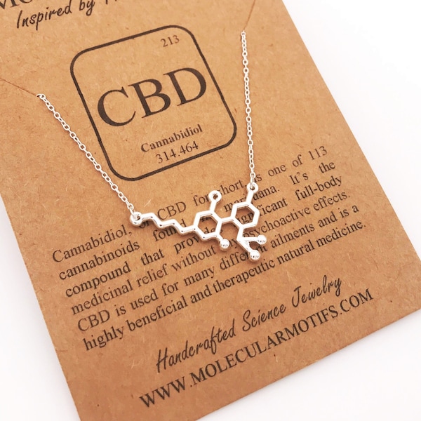 CBD Molecule Necklace-Cannabidiol Pendant-Medical Marijuana-CBD-Weed Molecule Necklace-420 Science Gift-Christmas Gift-Graduation Gift
