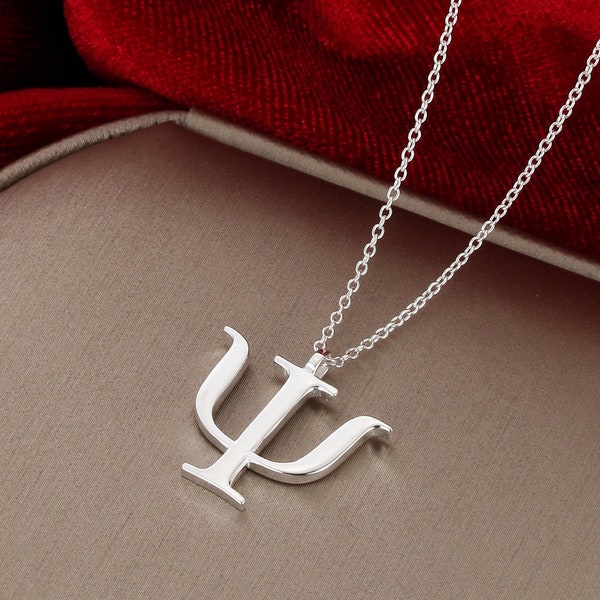 Perfectly Imperfect Sterling Silver Psi Ψ Pendant Necklace-Psychology Symbol-Science Jewelry Gift-Graduation Gift-Science of the Mind