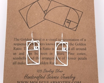 Sterling Silver Fibonacci Earrings: Handmade Sacred Geometry Jewelry