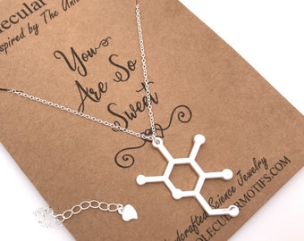 Sugar Molecule Necklace-Glucose Molecule Pendant-Science Gift-Boss Gift-Graduation Gift-Science Gift-Candy Lover-Best Friends-Christmas Gift