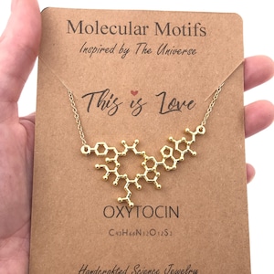 Oxytocin Molecule Necklace-Love Molecule-Bonding Molecule-Christmas Gift-Anniversary Gift-Love Gift-Doula Midwife OBGYN Gift-Graduation Gift