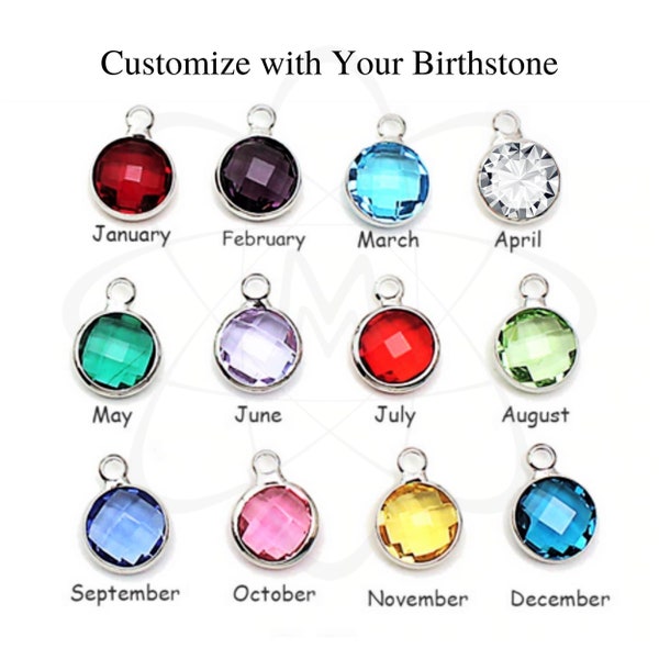 Crystal Birthstone Charm-Customized Family Birthstones-Add-On Crystal Birthstone Charm,Personalized Birthday Gift-6MM or 8MM