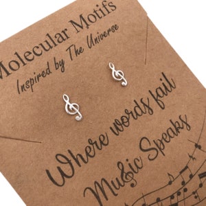 Treble Clef Earrings-Sterling Silver-Eighth Note Earrings-Symbolic Jewelry-Music Gift-Christmas Gift-Graduation Gift-Musician Gift