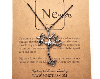 Collar con colgante del Árbol de la Vida de Neuron, joyería científica, regalo de psicología