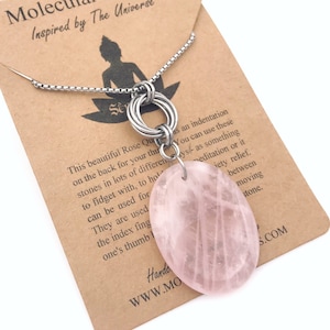 Soothing Worry Stone Pendant for Anxiety Stress Relief,Mindfulness Sensory Fidget Necklace handmade by a teacher with Autism&it helps a lot!