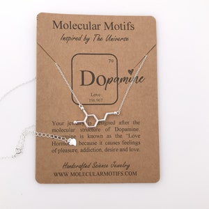 Dopamine Molecule Necklace-Handcrafted Molecule Jewelry-Love-Pleasure-Happiness-Psychology Gift-Anniversary Gift-Science-Christmas Gift