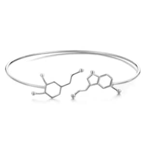 Sterling Silver Serotonin and Dopamine Molecule Bracelet, Love and Happiness Adjustable Bracelet Fits up to size 9 Wrist by Molecular Motifs