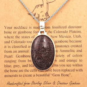 Dinosaur Bone Fossil Pendant Necklace,Fossil Jewelry,Science Gift,Gift for Paleontologist,Nature Gift,Christmas Gift,Handmade Science Gift