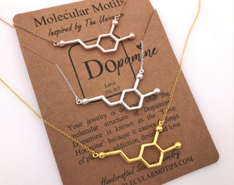 Big 2" Dopamine Molecule Necklace-Handcrafted-Molecule Jewelry-Psychology-Graduation Gift-Anniversary Gift-Love-Happiness--Christmas Gift