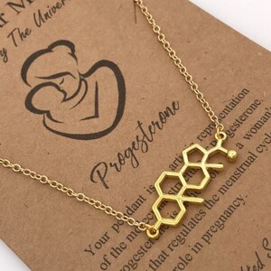 Sterling Silver Mom Molecule Necklace-Progesterone Molecule Pendant-Christmas Gift-Fertility Doctor Gift-Pregnancy Gift-Baby Shower Gift image 6