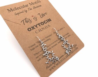 Oxytocin Molecule Earrings-Love Molecule-Bonding Molecule-Science Gift-Anniversary Gift-Love Gift-Graduation Gift-SO Gift-Christmas Gift-