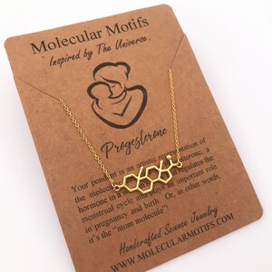 Sterling Silver Mom Molecule Necklace-Progesterone Molecule Pendant-Christmas Gift-Fertility Doctor Gift-Pregnancy Gift-Baby Shower Gift image 8