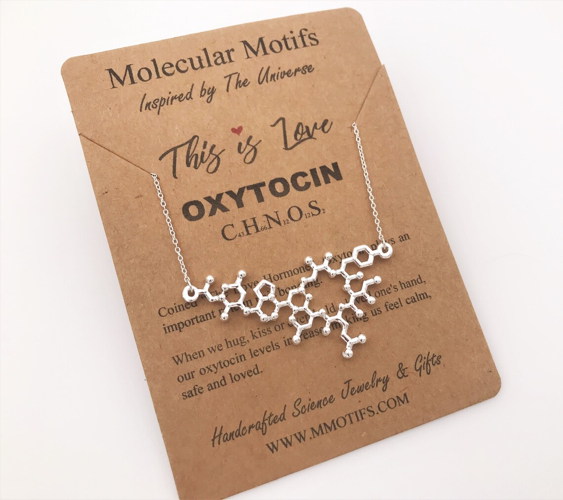 Sterling Silver Oxytocin Molecule Necklacelove Etsy