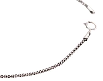 Oxidized Sterling Silver Popcorn Chain for Pendants | Handmade Custom Lengths