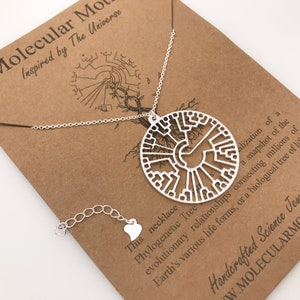 Biological Tree of Life-Phylogenetic Tree Necklace-Handcrafted-Hillis Plot-DNA-Evolution-Biology-Graduation Gift-Teacher Gift-Christmas Gift