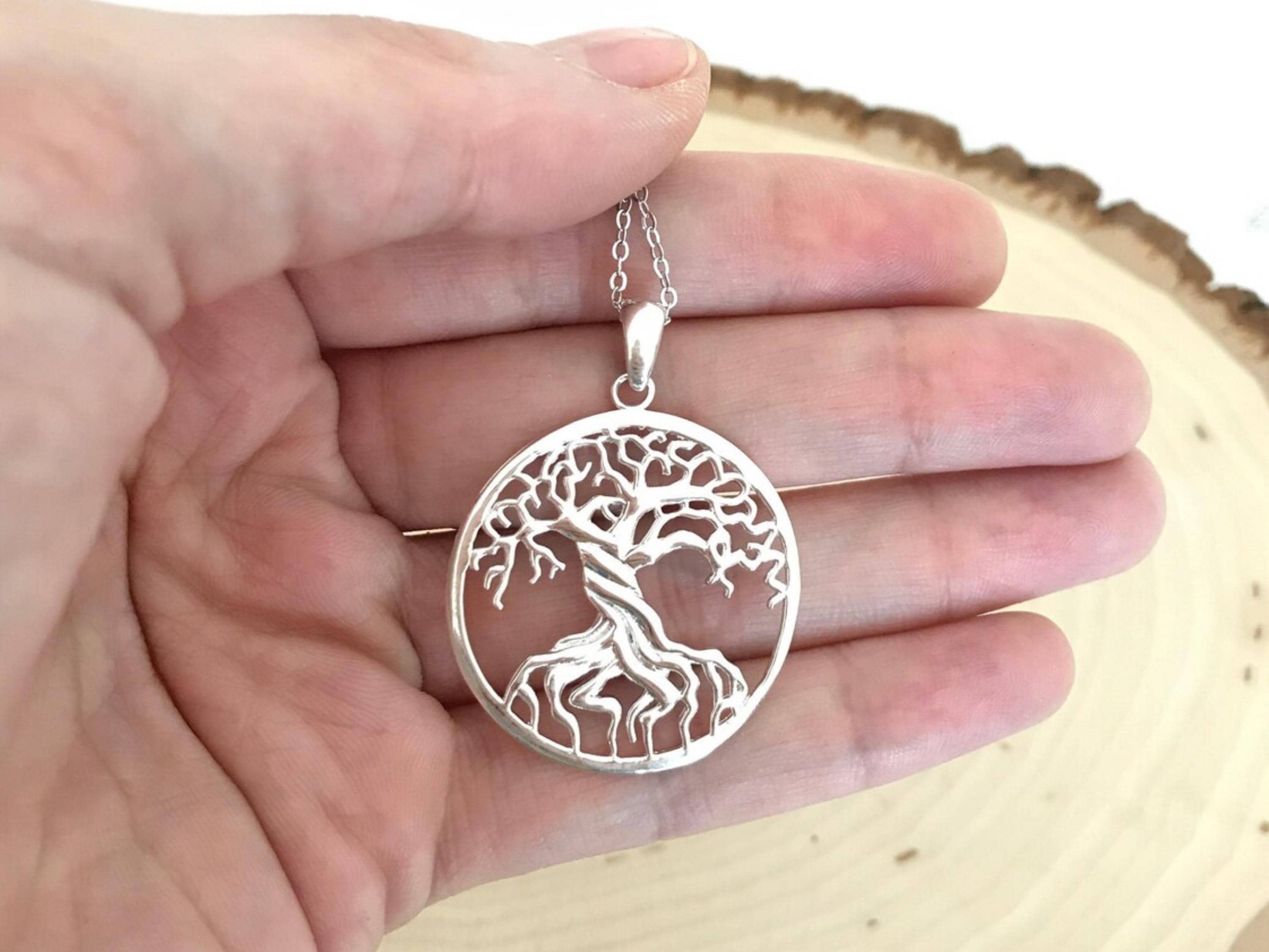 Sterling Silver Tree of Life Necklace: Family Tree Pendant