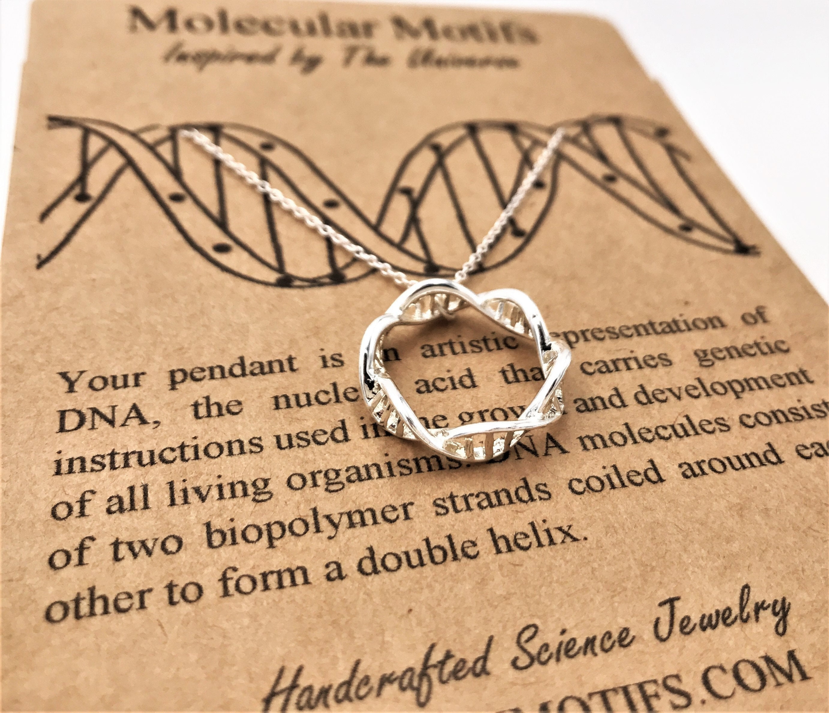 アクセサリー Handmade Vintage Silver DNA Necklace 925 DNA Double Helix Charm Necklace - 925 Sterling Silver