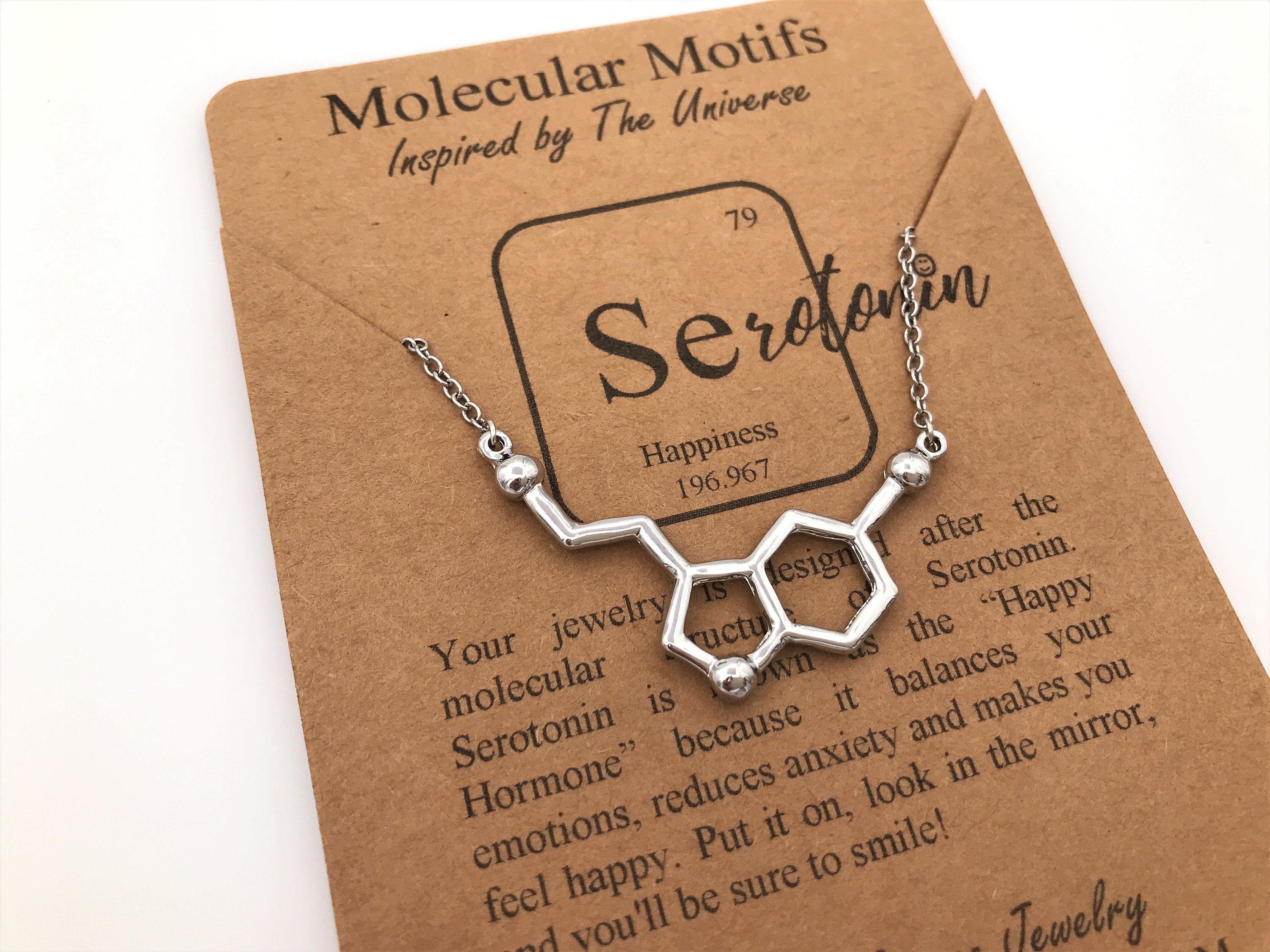 Buy Unisex Serotonin Molecule Necklace 2 Long-handcrafted Online in India -  Etsy