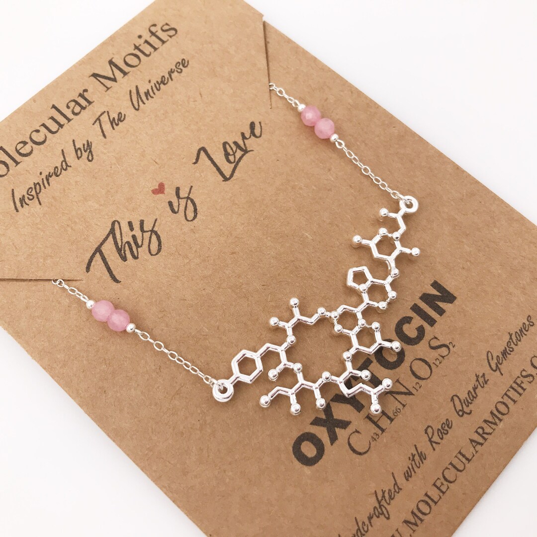 Sterling Silver Oxytocin Molecule Necklacelove Moleculebonding