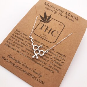 THC Molecule Necklace-18k Rose Gold or Gold Plating-Medical Marijuana Pendant-Cannabis-Weed Molecule Necklace-420 Gift-Christmas Gift-OOAK image 10