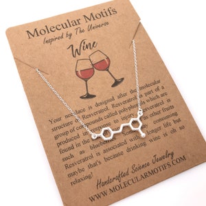 Resveratrol Wine Necklace-Molecule Jewelry-Wine Lover-Oenophile-Science Jewelry-Christmas Gift-Professor-Graduation Gift-Best Friends Gift