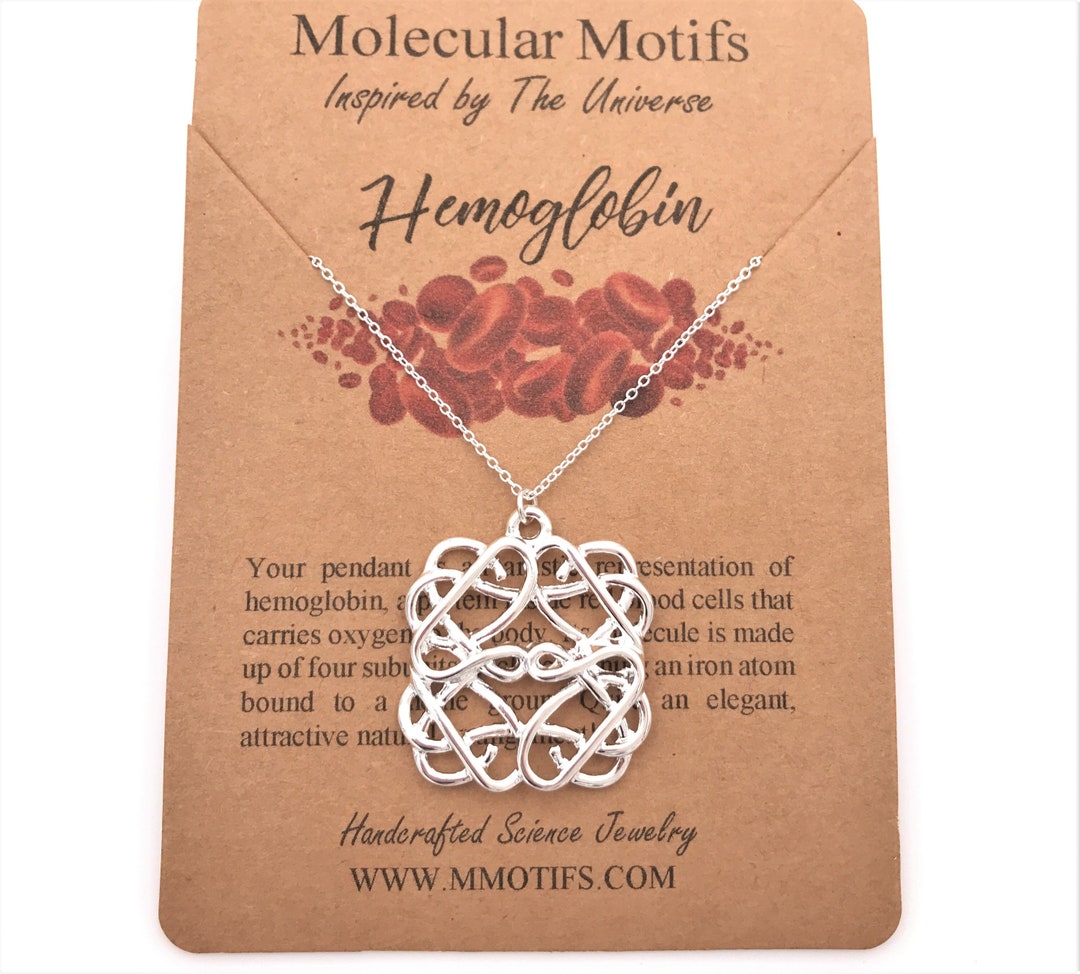 Hemoglobin Blood Molecule Necklace, Sterling Silver Chain,handmade ...