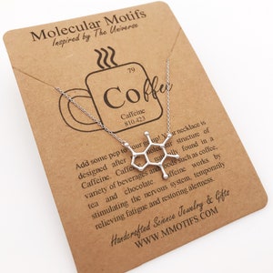 Rose Gold plated Coffee Molecule Necklace-Silver or 18k Gold plated-Caffeine-Coffee Charm-Christmas Gift-Graduation Gift-Boss Gift-OOAK image 4