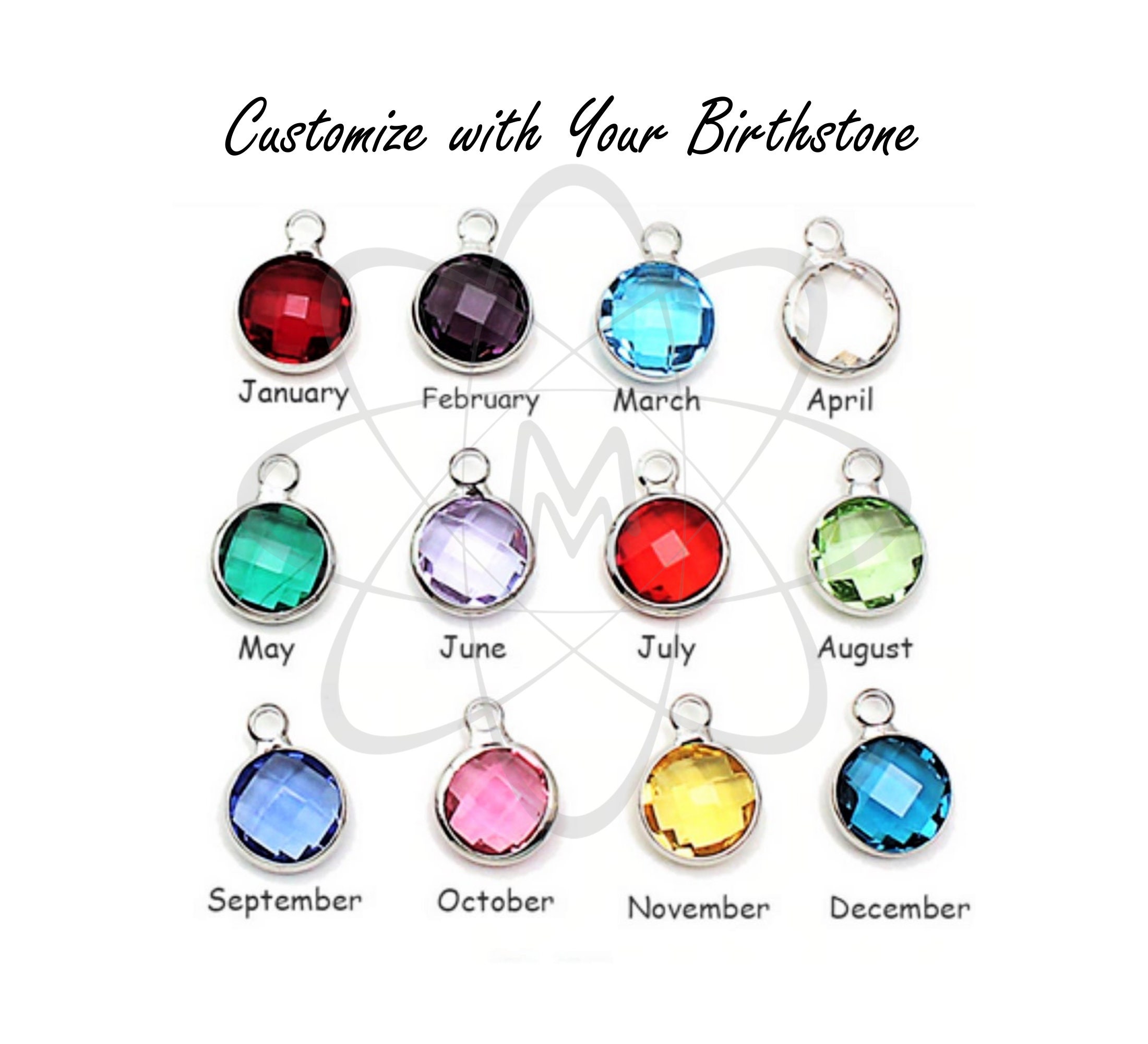 Atom Necklace-birthstone Charm-atom Molecule-nucleus - Etsy