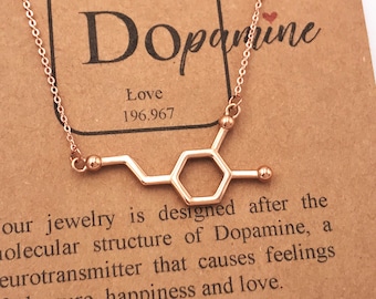 Jewelry Dopamine Chain Dopamine Molecule Necklace: Handcrafted