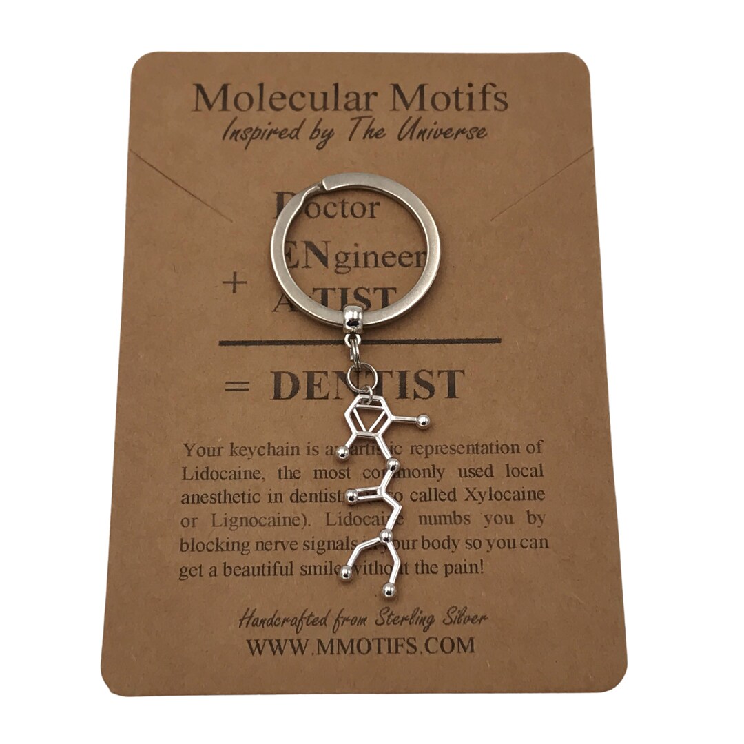 Lidocaine Molecule Keychain Dentist Giftdental Hygienist Gift