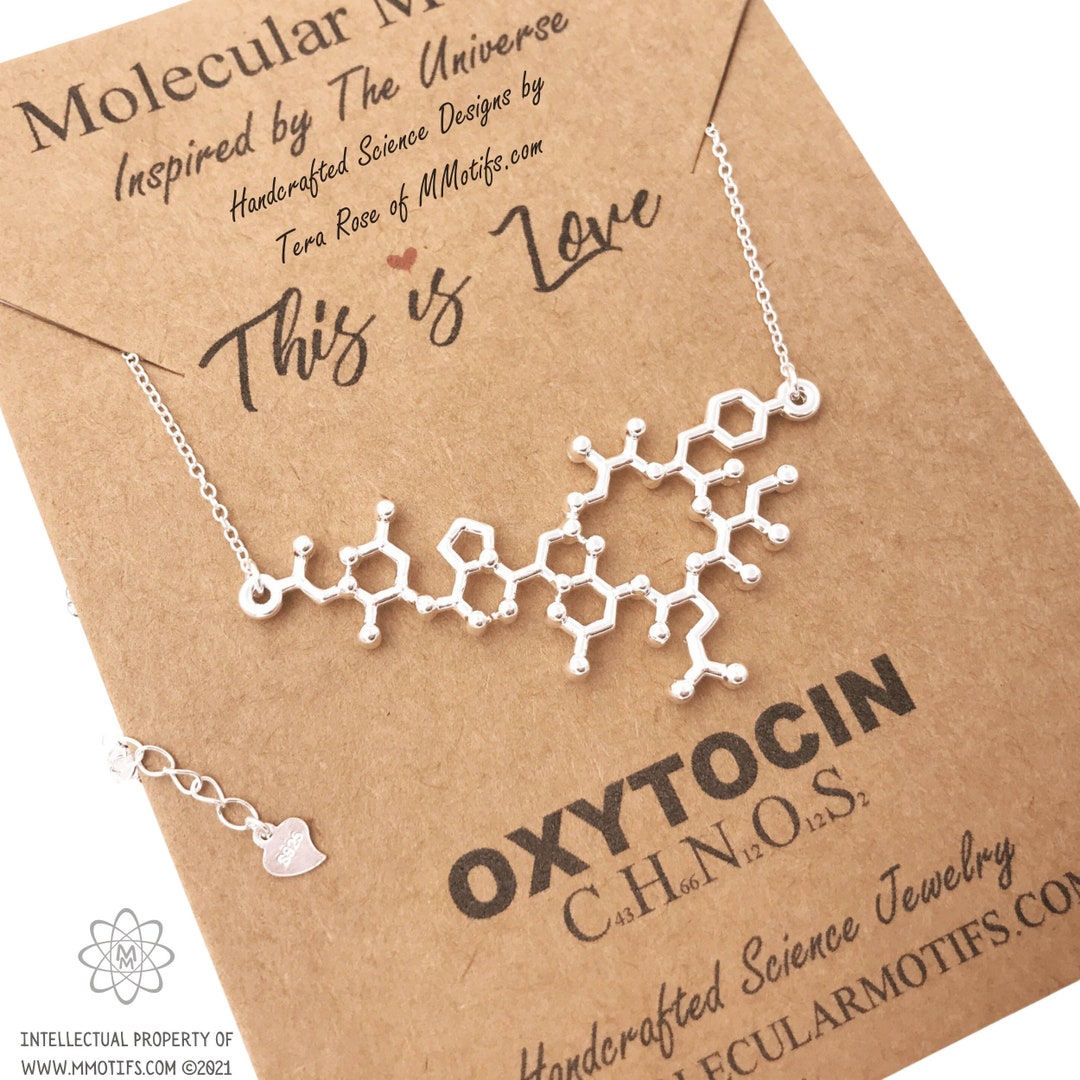 Sterling Silver Oxytocin Molecule Necklacelove Moleculebonding