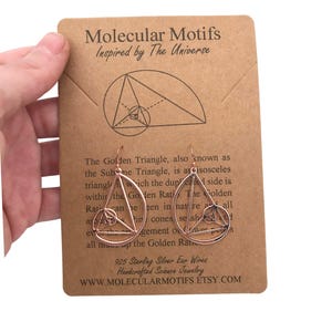 Sterling Silver Fibonacci Earrings: Golden Ratio Math Gift,Sacred Geometry,Science Gift,STEM Science Jewelry