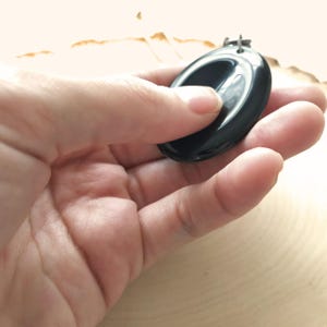 Rose Quartz Worry Stone Necklace | Natural Gemstone Fidget Pendant | Stainless Steel image 3