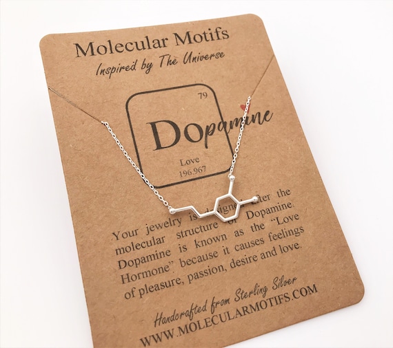 Sterling Silver Dopamine Molecule Necklace,psychology Gift-science