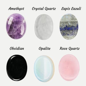 Rose Quartz Worry Stone Necklace | Natural Gemstone Fidget Pendant | Stainless Steel image 4