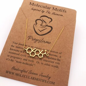 Sterling Silver Mom Molecule Necklace-Progesterone Molecule Pendant-Christmas Gift-Fertility Doctor Gift-Pregnancy Gift-Baby Shower Gift image 7