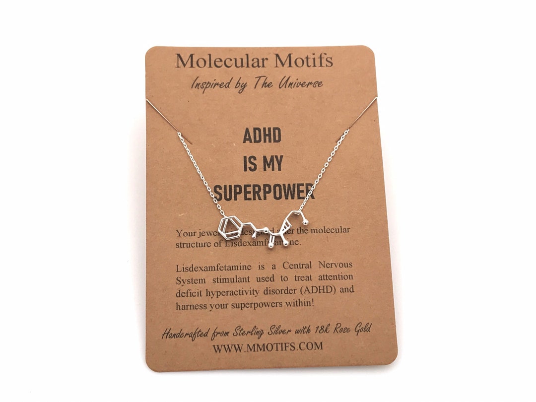 Sterling Silver ADD/ADHD Molecule Necklace | Lisdexamfetamine