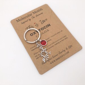 Oxytocin Molecule Love Keychain in Stainless Steel-Couple's Gift-Graduation Gift-Science Gift-Doula Gift-OBGYN Gift-Christmas Gift image 4