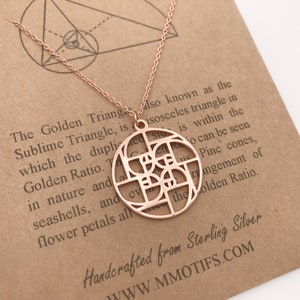 Golden Ratio Necklace-Sterling Silver-Fibonacci Spiral-Golden Ratio-Golden Triangle-Christmas Gift-Math Gift-Custom Birthstone Chain