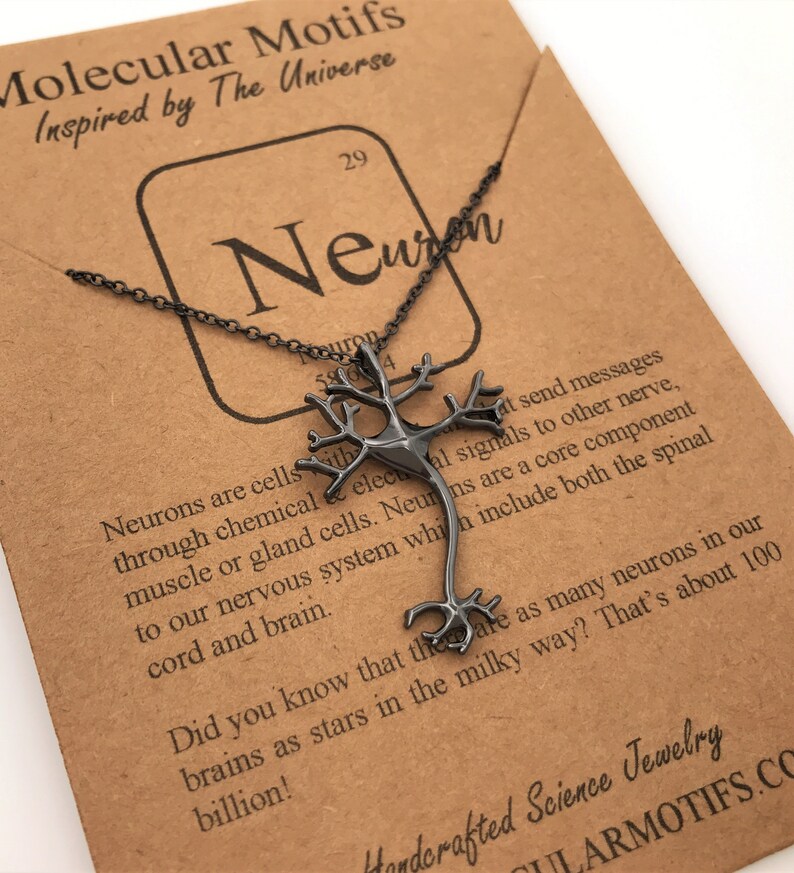 Rose Gold Neuron Necklace-STEM Gift-Tree of Life-Psychology Gift-Science Gift-Science Jewelry-Graduation Gift-Biology Gift-Teacher Gift image 4